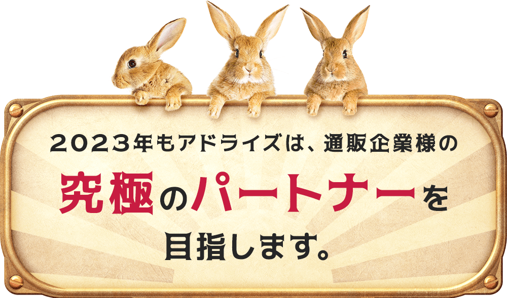 2023年もアドライズは、通販企業の究極のパートナーを目指します。
